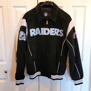 Raiders NFL Suede Jacket Size XL Like New
